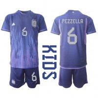 Argentina German Pezzella #6 Fotballklær Bortedraktsett Barn VM 2022 Kortermet (+ korte bukser)